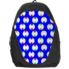 Easter Egg Fabric Circle Blue White Red Yellow Rainbow Backpack Bag by Mariart