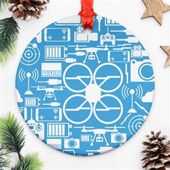 Drones Registration Equipment Game Circle Blue White Focus Ornament (round) by Mariart