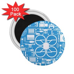 Drones Registration Equipment Game Circle Blue White Focus 2 25  Magnets (100 Pack)  by Mariart