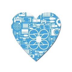 Drones Registration Equipment Game Circle Blue White Focus Heart Magnet by Mariart