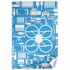 Drones Registration Equipment Game Circle Blue White Focus Canvas 20  X 30   by Mariart