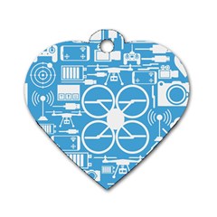 Drones Registration Equipment Game Circle Blue White Focus Dog Tag Heart (two Sides) by Mariart