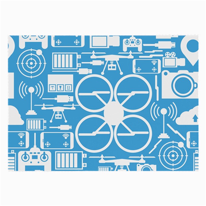 Drones Registration Equipment Game Circle Blue White Focus Large Glasses Cloth