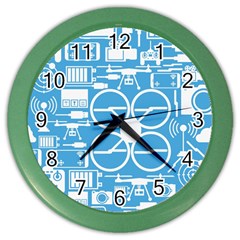 Drones Registration Equipment Game Circle Blue White Focus Color Wall Clocks by Mariart