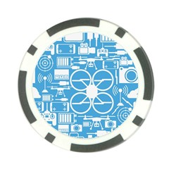 Drones Registration Equipment Game Circle Blue White Focus Poker Chip Card Guard by Mariart