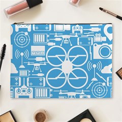 Drones Registration Equipment Game Circle Blue White Focus Cosmetic Bag (xl)