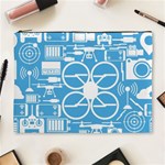 Drones Registration Equipment Game Circle Blue White Focus Cosmetic Bag (XL) Front