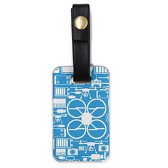 Drones Registration Equipment Game Circle Blue White Focus Luggage Tags (one Side)  by Mariart