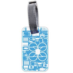 Drones Registration Equipment Game Circle Blue White Focus Luggage Tags (two Sides) by Mariart