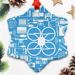 Drones Registration Equipment Game Circle Blue White Focus Ornament (snowflake) by Mariart