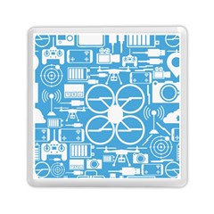 Drones Registration Equipment Game Circle Blue White Focus Memory Card Reader (square)  by Mariart