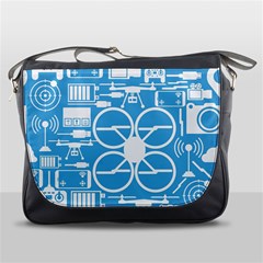 Drones Registration Equipment Game Circle Blue White Focus Messenger Bags by Mariart