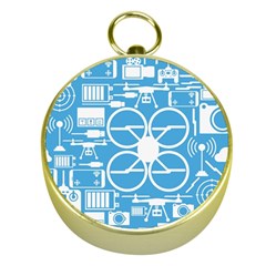 Drones Registration Equipment Game Circle Blue White Focus Gold Compasses by Mariart