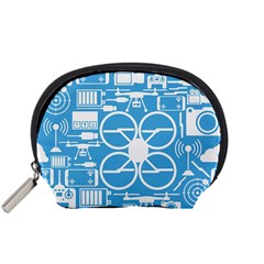 Drones Registration Equipment Game Circle Blue White Focus Accessory Pouches (small)  by Mariart