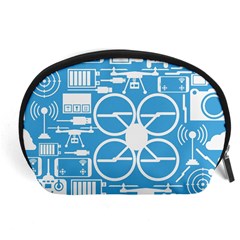 Drones Registration Equipment Game Circle Blue White Focus Accessory Pouches (large)  by Mariart