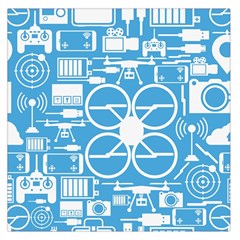 Drones Registration Equipment Game Circle Blue White Focus Large Satin Scarf (square) by Mariart