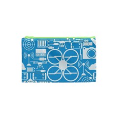 Drones Registration Equipment Game Circle Blue White Focus Cosmetic Bag (xs) by Mariart