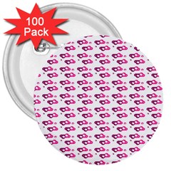 Heart Love Pink Purple 3  Buttons (100 Pack) 