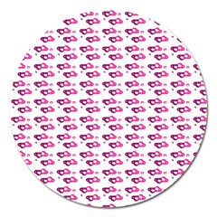 Heart Love Pink Purple Magnet 5  (round) by Mariart