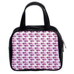 Heart Love Pink Purple Classic Handbags (2 Sides)