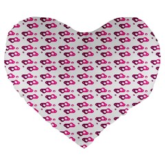 Heart Love Pink Purple Large 19  Premium Heart Shape Cushions