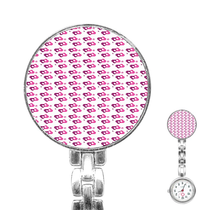 Heart Love Pink Purple Stainless Steel Nurses Watch