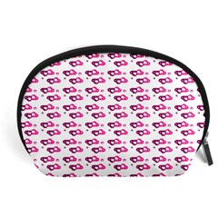 Heart Love Pink Purple Accessory Pouches (large)  by Mariart