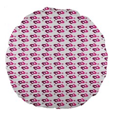 Heart Love Pink Purple Large 18  Premium Flano Round Cushions by Mariart