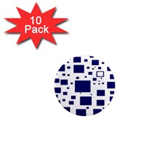 Illustrated Blue Squares 1  Mini Magnet (10 Pack)  by Mariart