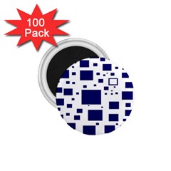 Illustrated Blue Squares 1 75  Magnets (100 Pack)  by Mariart