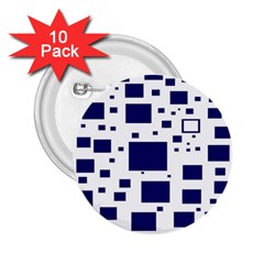 Illustrated Blue Squares 2 25  Buttons (10 Pack)  by Mariart