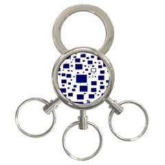 Illustrated Blue Squares 3-ring Key Chains by Mariart