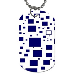 Illustrated Blue Squares Dog Tag (one Side) by Mariart