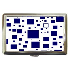 Illustrated Blue Squares Cigarette Money Cases by Mariart