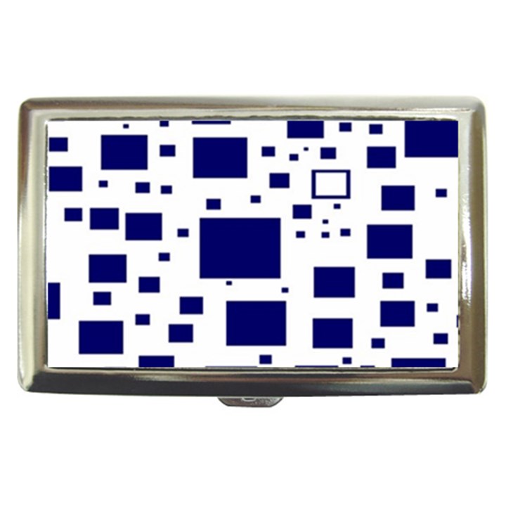 Illustrated Blue Squares Cigarette Money Cases