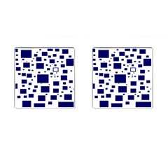 Illustrated Blue Squares Cufflinks (square) by Mariart