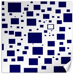 Illustrated Blue Squares Canvas 12  X 12   by Mariart