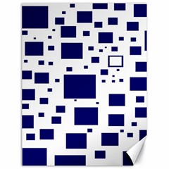 Illustrated Blue Squares Canvas 18  X 24   by Mariart