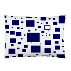 Illustrated Blue Squares Pillow Case