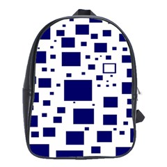 Illustrated Blue Squares School Bags(large)  by Mariart