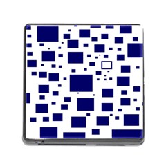 Illustrated Blue Squares Memory Card Reader (square)