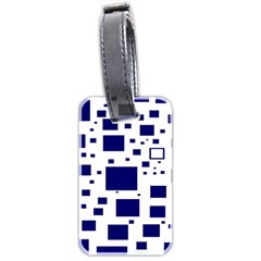 Illustrated Blue Squares Luggage Tags (two Sides) by Mariart