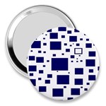 Illustrated Blue Squares 3  Handbag Mirrors Front