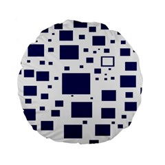 Illustrated Blue Squares Standard 15  Premium Round Cushions by Mariart