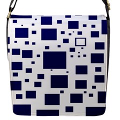 Illustrated Blue Squares Flap Messenger Bag (s) by Mariart