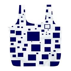 Illustrated Blue Squares Full Print Recycle Bags (l) 