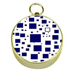 Illustrated Blue Squares Gold Compasses