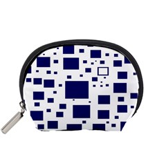 Illustrated Blue Squares Accessory Pouches (small)  by Mariart