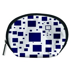 Illustrated Blue Squares Accessory Pouches (medium)  by Mariart