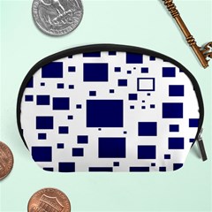 Illustrated Blue Squares Accessory Pouches (large)  by Mariart